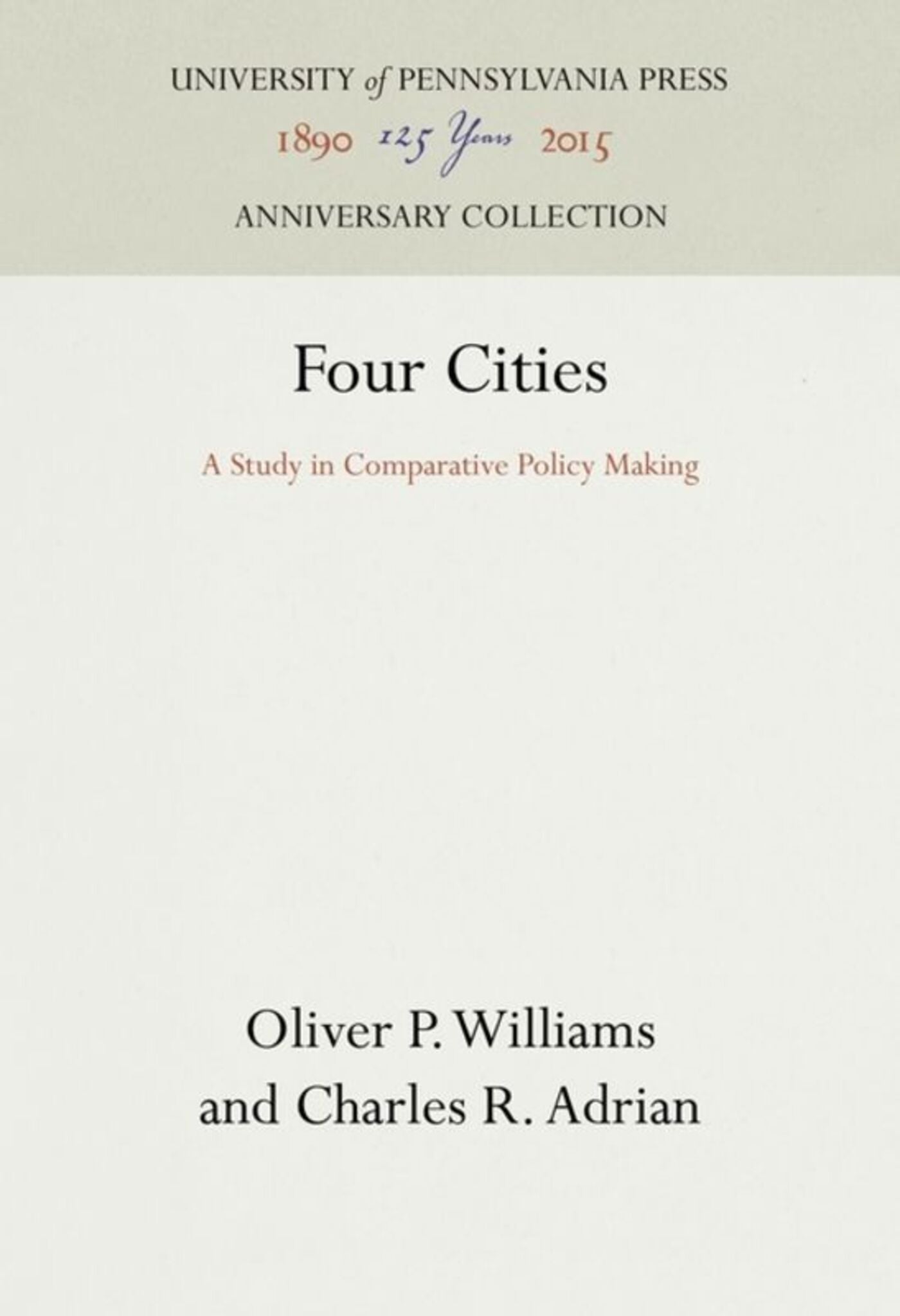 Cover image for Four Cities ISBN 9780812273816